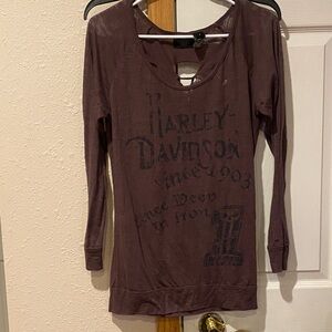 Harley-Davidson Women's Dark Brown Long Sleeve Tee